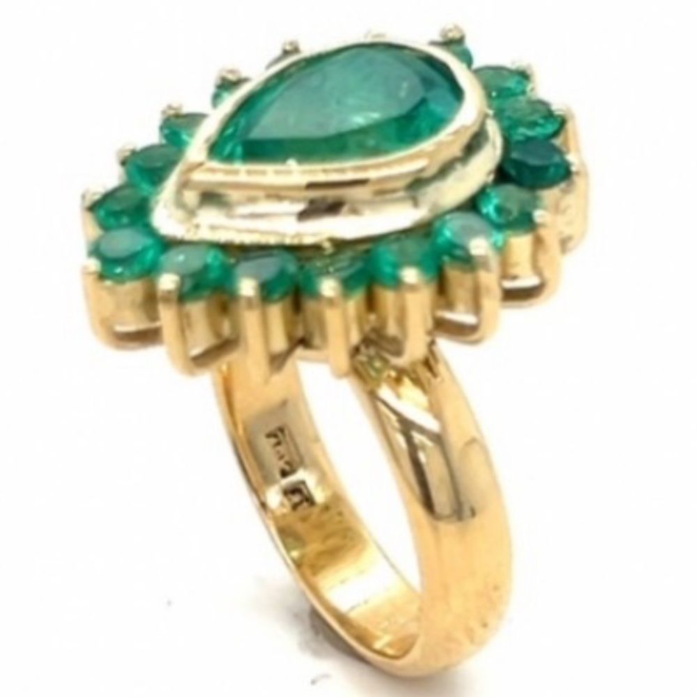 18K Colombian Royal Engagement In Opulent Elegance - Picture 3 of 4